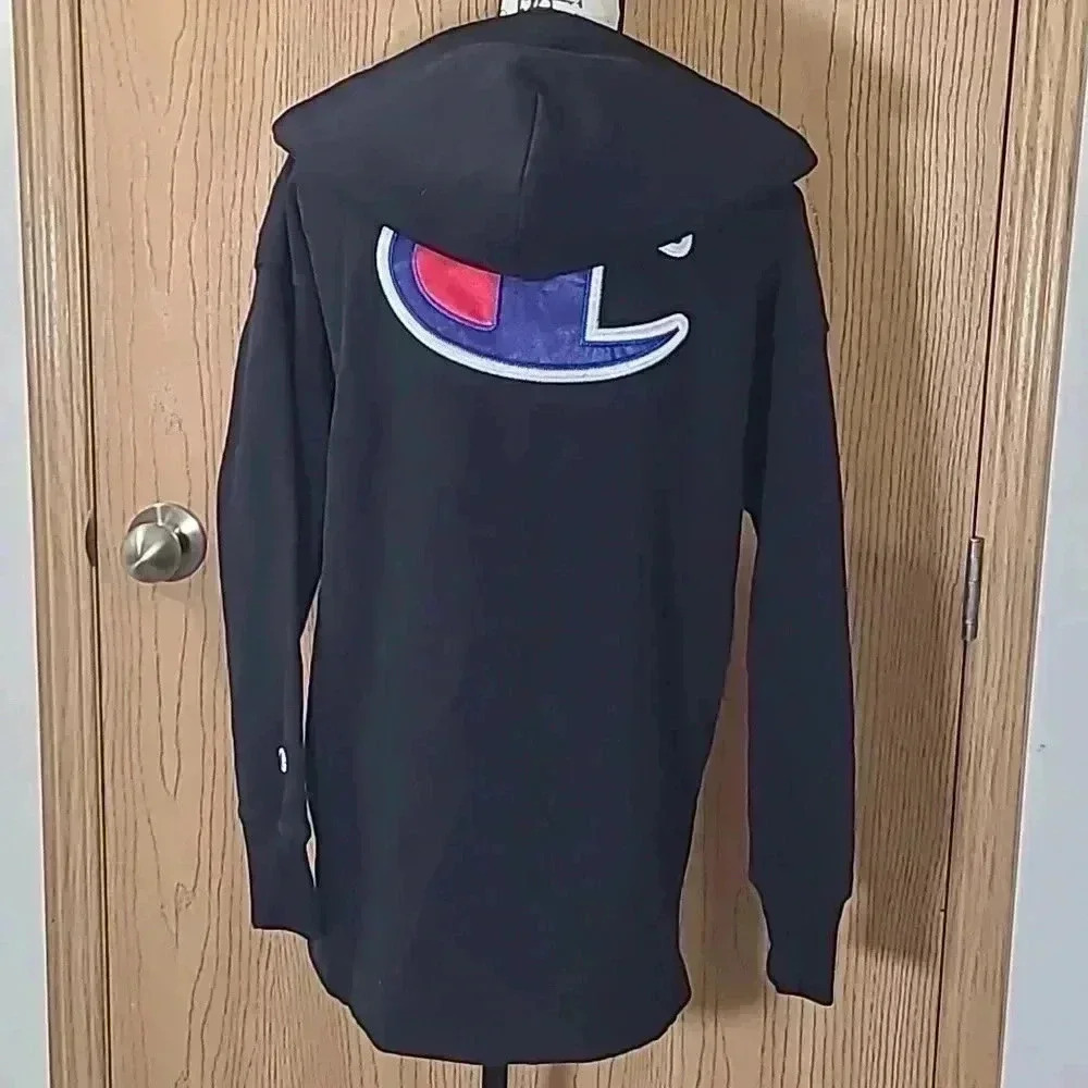 Unisex Champion reverse weave embroidered logo patch full zip hoodie sweatshirt - Picture 3 of 3